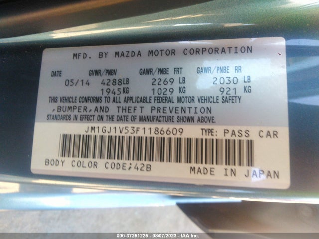 Mazda Mazda6 I Touring 2015 JM1GJ1V53F1186609 Image 9