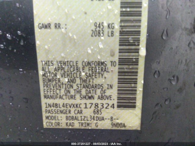 1N4BL4EVXKC178324 Nissan Altima 2.5 Sl