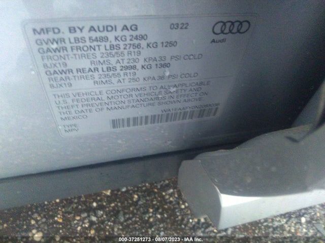 WA1EAAFY0N2083036 Audi Q5 S Line Premium Plus