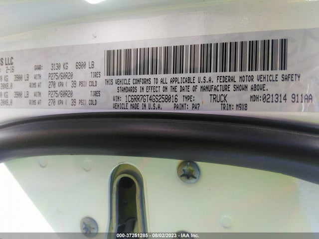 1C6RR7GT4GS258016 RAM 1500 Big Horn