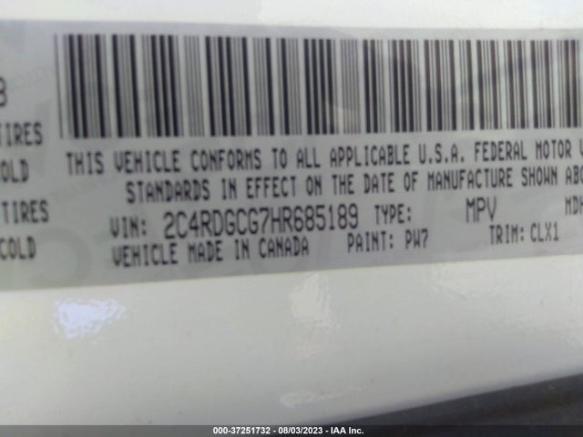 Dodge Grand Caravan Sxt 2017 2C4RDGCG7HR685189 Image 15