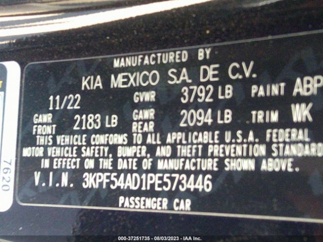 3KPF54AD1PE573446 KIA Forte Gt-line
