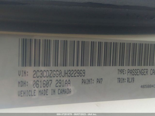 2C3CDZGG0JH322969 Dodge Challenger Gt