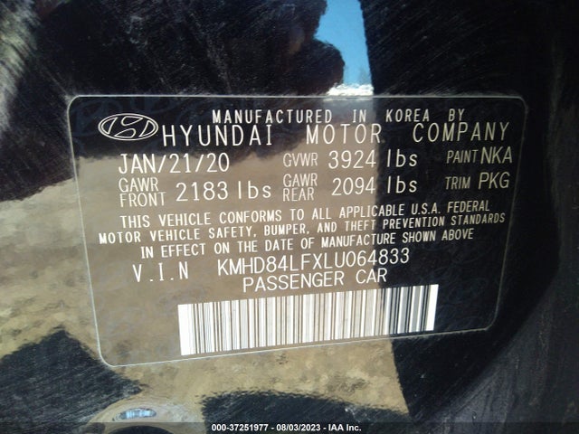 Hyundai ELANTRA SEL 2020 KMHD84LFXLU064833 Image 15