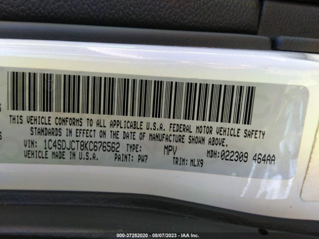 1C4SDJCT8KC676562 Dodge Durango R/t