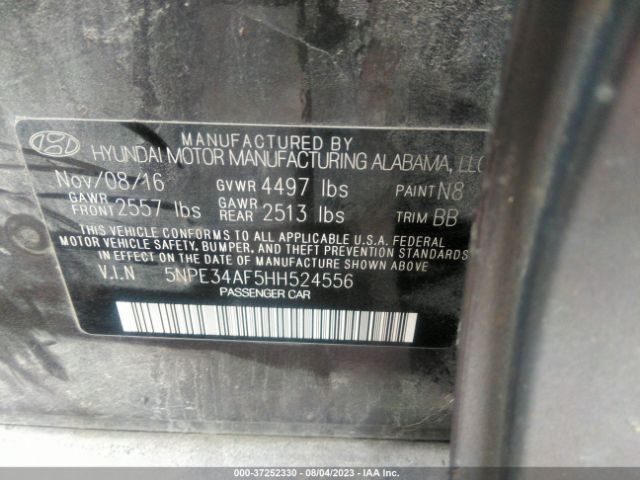 2017 HYUNDAI SONATA 5NPE34AF5HH524556 Photo 8