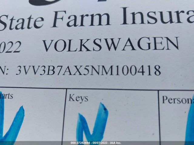 3VV3B7AX5NM100418 Volkswagen TIGUAN SE