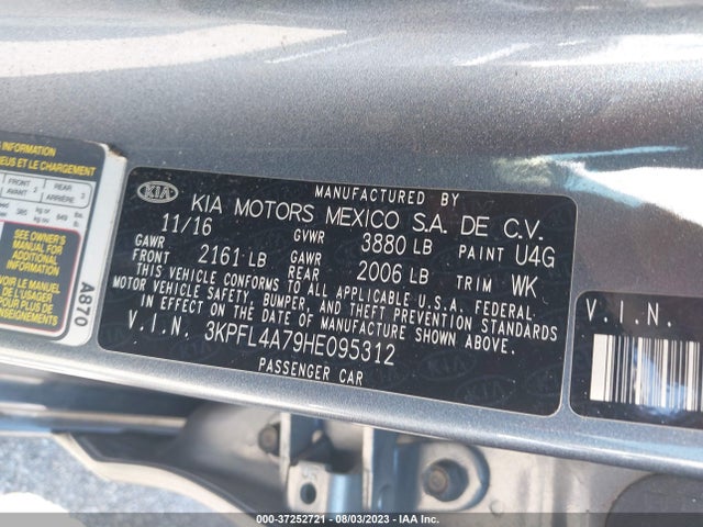 KIA FORTE S 2017 3KPFL4A79HE095312 Image 9