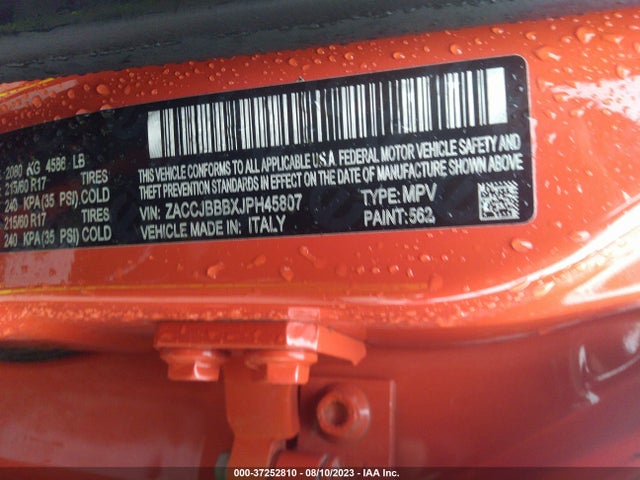 ZACCJBBBXJPH45807 Jeep Renegade Latitude