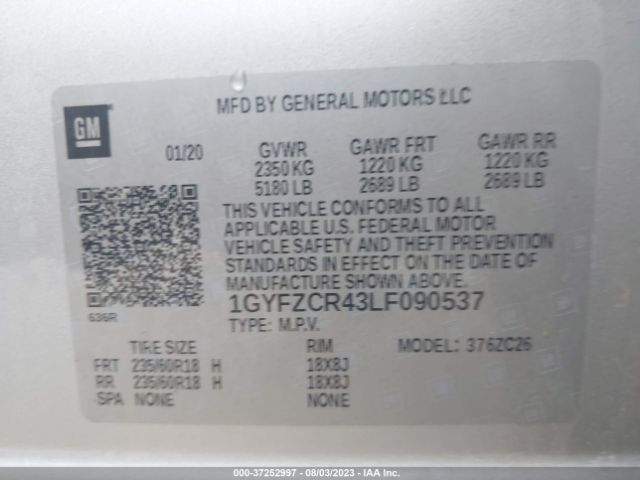 1GYFZCR43LF090537 Cadillac Xt4 Fwd Premium Luxury