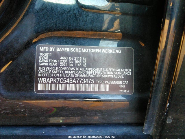 2011 BMW 3 SERIES 328I XDRIVE VIN: WBAPK7C54BA773475