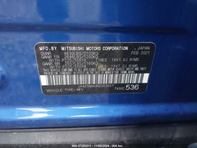 2022 MITSUBISHI ECLIPSE CROSS JA4ATWAA3NZ003557 Photo 8