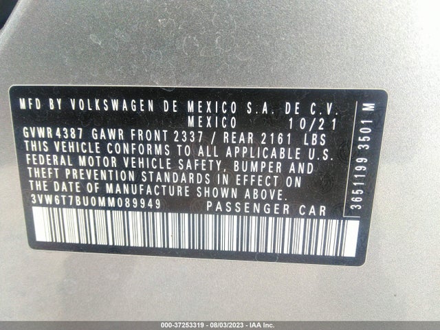 3VW6T7BU0MM089949 Volkswagen Jetta Gli S/autobahn