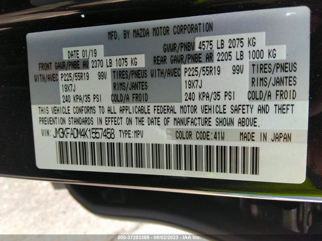 Mazda Cx-5 Grand Touring 2019 JM3KFADM4K1557458 Image 9