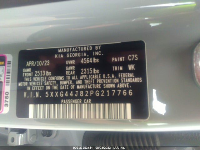 2023 KIA K5 GT VIN: 5XXG44J82PG217766