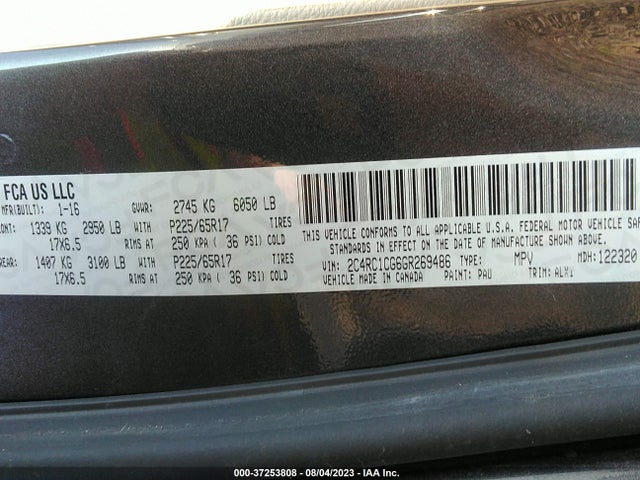 2C4RC1CG6GR269486 Chrysler Town & Country Touring-l