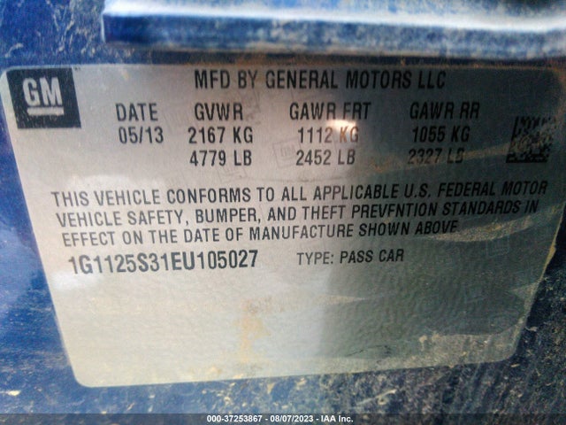 Chevrolet Impala 2lt 2014 1G1125S31EU105027 Image 9