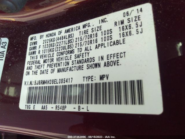 5J6RM4H39EL095417 Honda CR-V LX