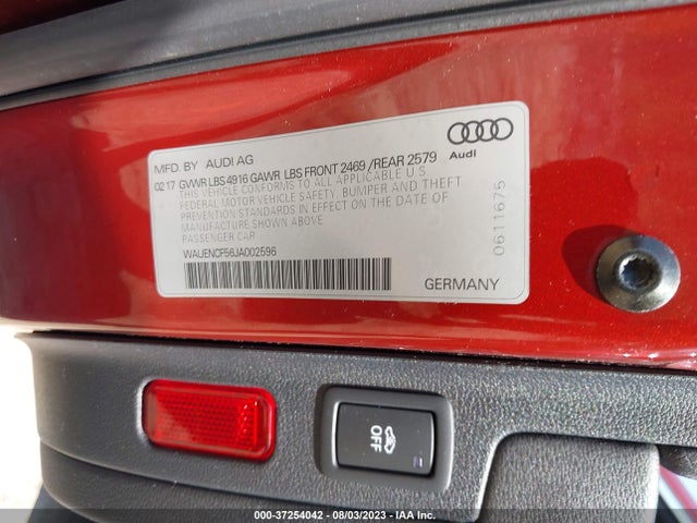 WAUENCF56JA002596 Audi A5 Sportback Premium Plus