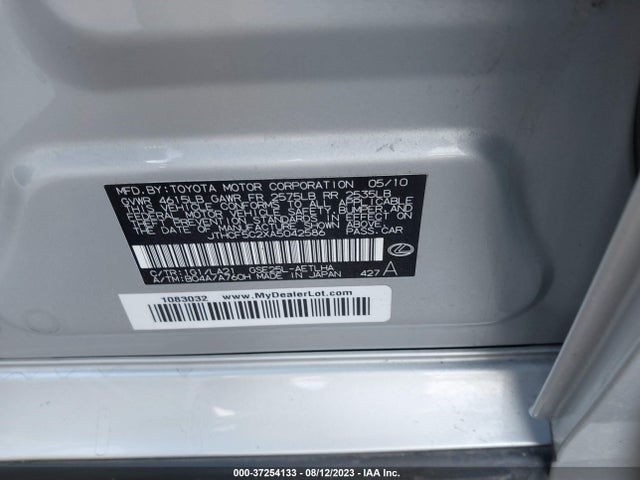 2010 LEXUS IS 250 VIN: JTHCF5C2XA5042586