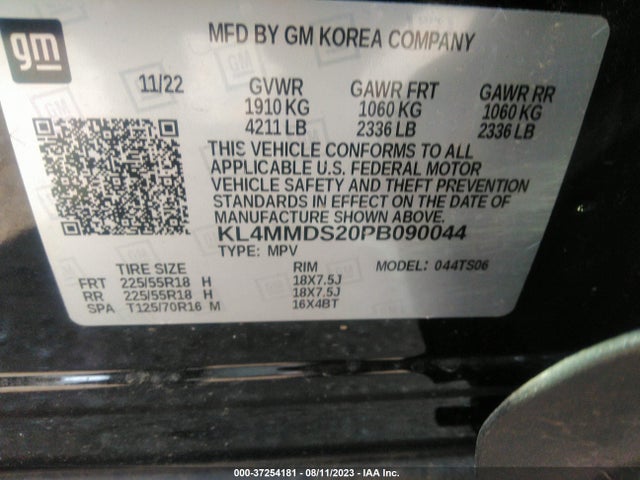 2023 BUICK ENCORE GX SELECT VIN: KL4MMDS20PB090044