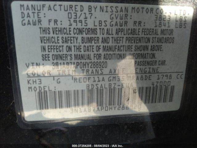 3N1AB7AP0HY288920 Nissan SENTRA S