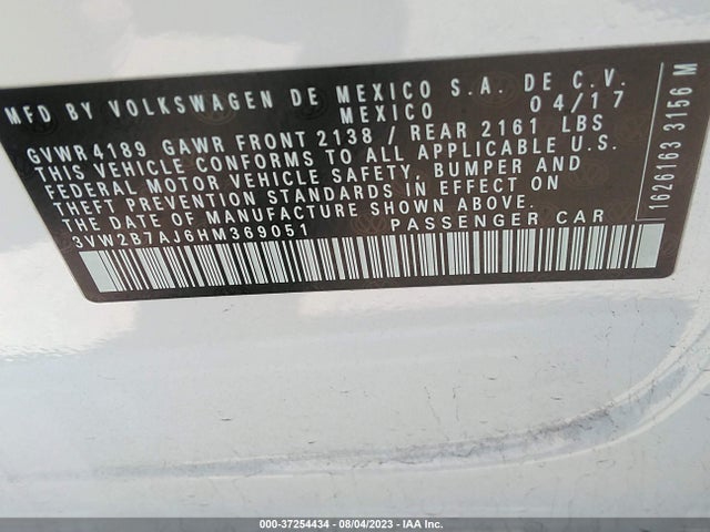 3VW2B7AJ6HM369051 Volkswagen Jetta 1.4t S