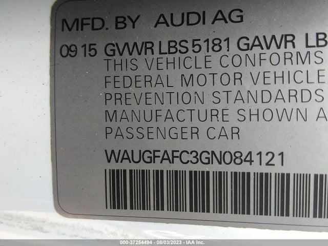 WAUGFAFC3GN084121 Audi A6 2.0t Premium Plus