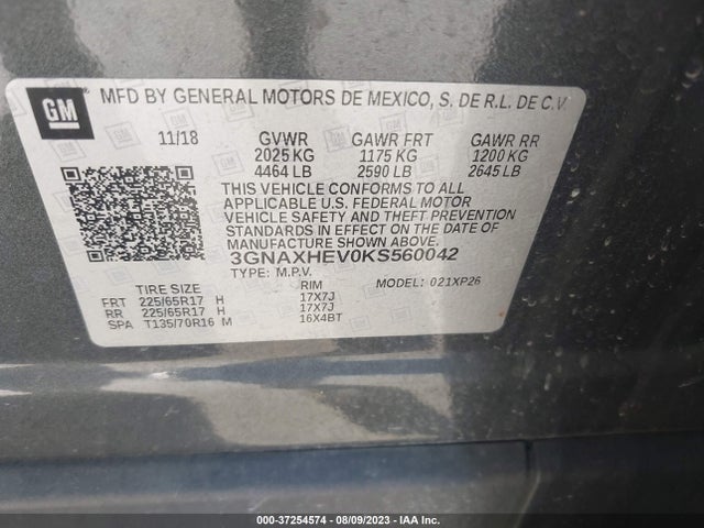 Chevrolet EQUINOX LS 2019 3GNAXHEV0KS560042 Image 9