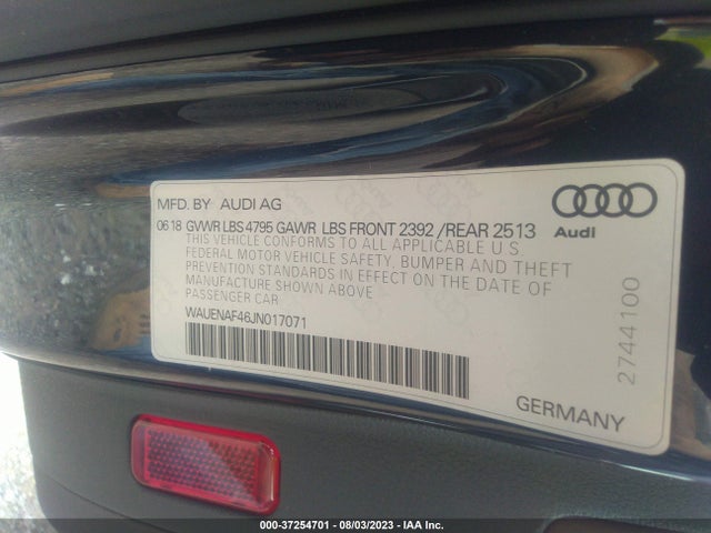 WAUENAF46JN017071 Audi A4 Premium Plus