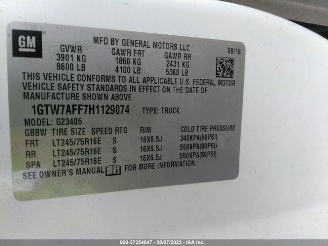 1GTW7AFF7H1129074 GMC SAVANA CARGO VAN