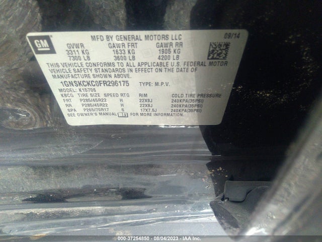 Chevrolet Tahoe Ltz 2015 1GNSKCKC0FR296175 Image 15