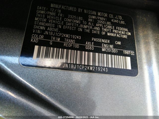 JN1BJ1CP2KW219243 Nissan Rogue Sport Sl