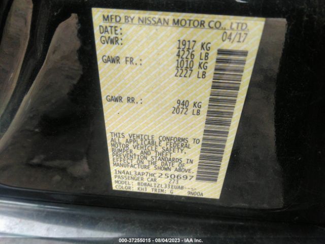 1N4AL3AP7HC250697 Nissan Altima 2.5 Sv