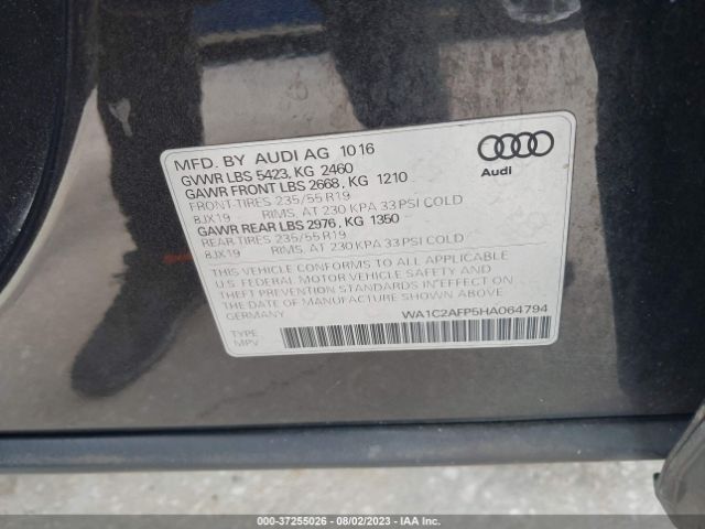 WA1C2AFP5HA064794 Audi Q5 PREMIUM