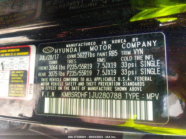 Hyundai Santa Fe Se Ultimate 2018 KM8SRDHF1JU280788 Image 15