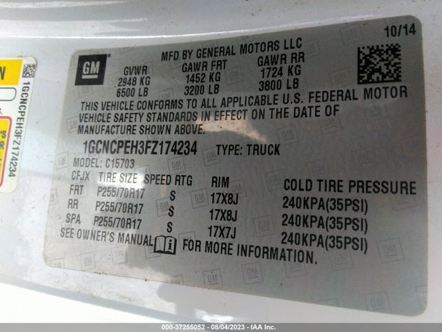 2015 CHEVROLET SILVERADO 1500 1GCNCPEH3FZ174234 Photo 8