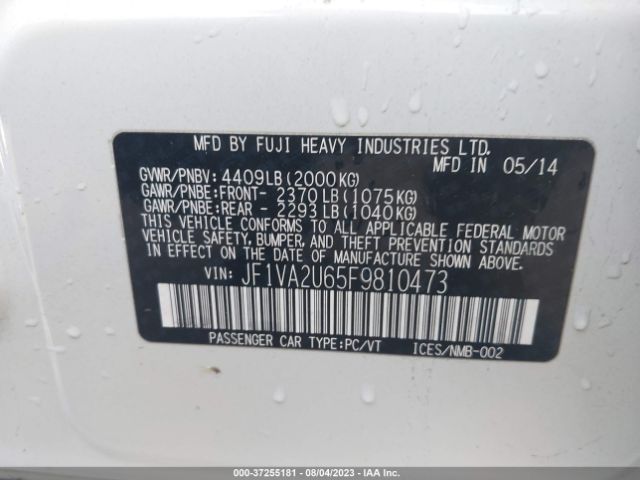 JF1VA2U65F9810473 Subaru Wrx Sti Limited
