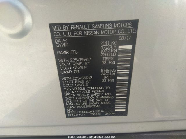 KNMAT2MV8JP501546 Nissan ROGUE SV