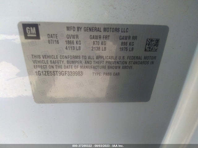 Chevrolet MALIBU LT 2016 1G1ZE5ST9GF339983 Image 9