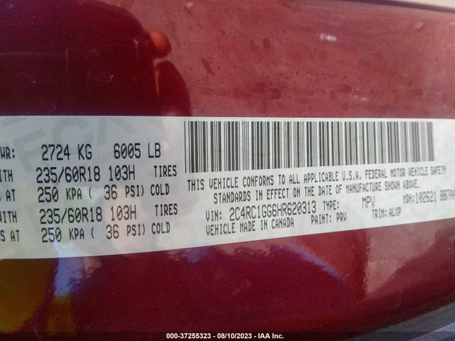 2C4RC1GG6HR620313 Chrysler Pacifica Limited