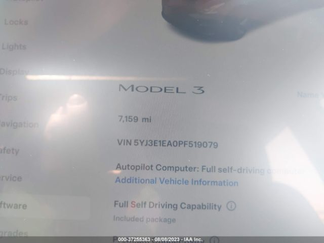 5YJ3E1EA0PF519079 Tesla MODEL 3