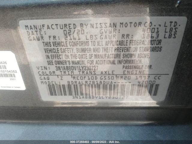 3N1AB8DV1LY230727 Nissan SENTRA SR