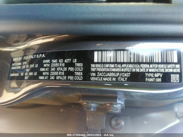 ZACCJABB6JPJ12437 Jeep Renegade Altitude
