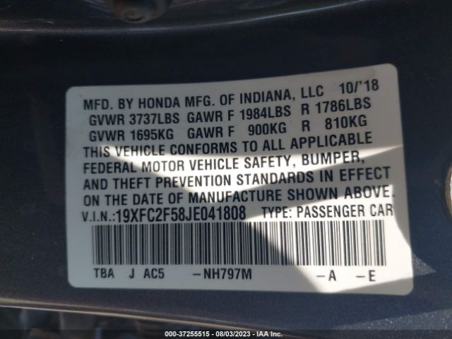 19XFC2F58JE041808 Honda Civic Sedan Lx