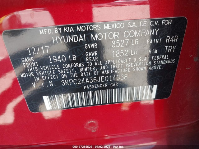 Hyundai ACCENT SE 2018 3KPC24A36JE014338 Image 9