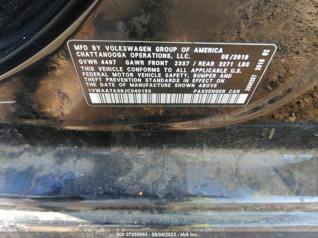 1VWAA7A38JC040150 Volkswagen Passat R-line