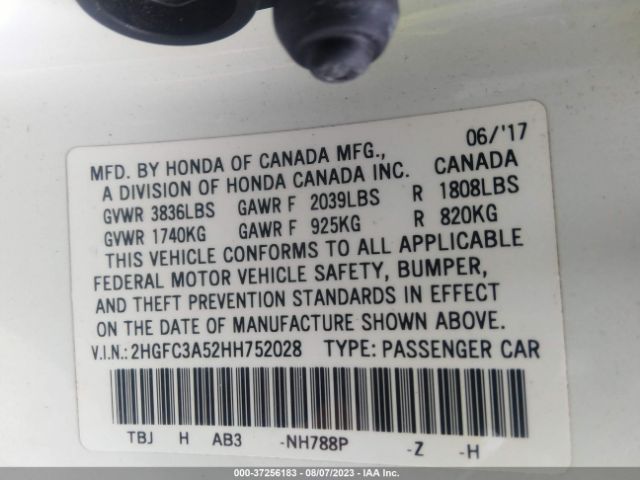 2HGFC3A52HH752028 Honda Civic Coupe Si