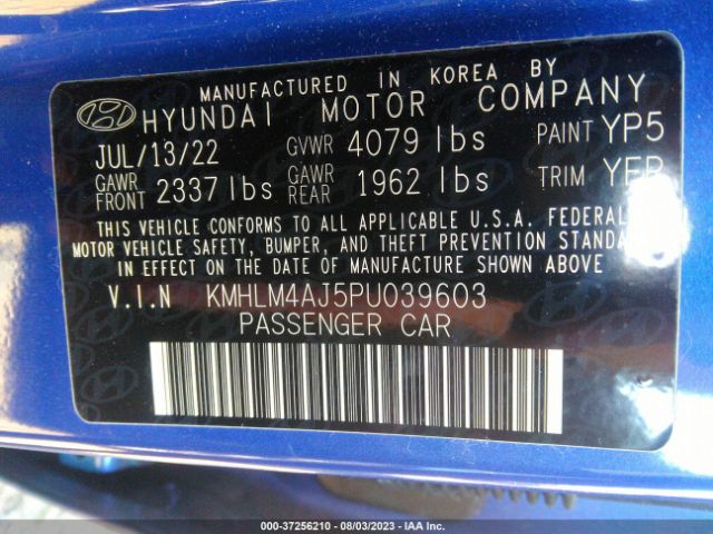 Hyundai Elantra Hybrid Blue 2023 KMHLM4AJ5PU039603 Image 9