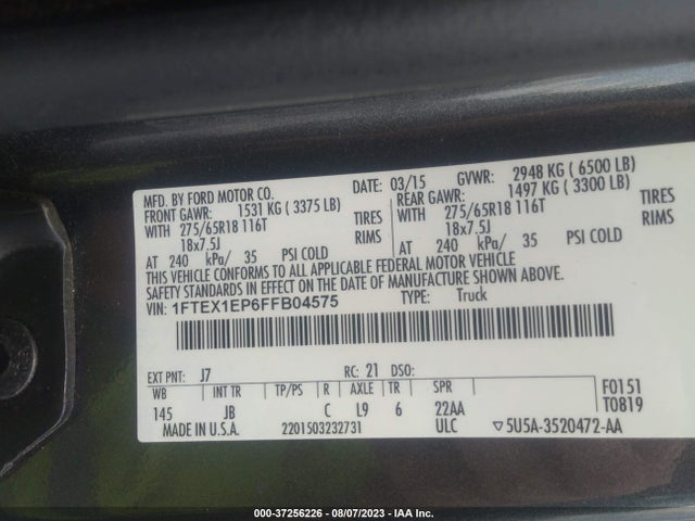 1FTEX1EP6FFB04575 Ford F-150 Xlt/xl/lariat